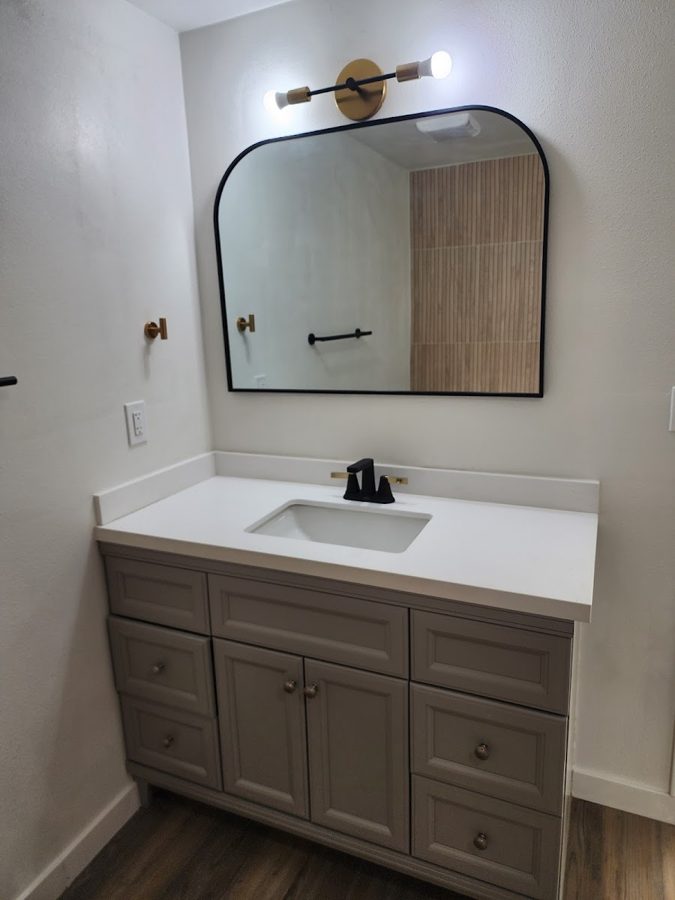 Imelda Clark review photo – remodeled bathroom and kitchen